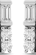 Amazon Essentials White 10K Gold 0.25 cttw Round and Baguette Diamonds Stud Earrings - with | Sold by Uncle Wiener's Wholesale
