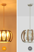 ANJIADENGSHI Modern Pendant Light, 4 Lights Chandelier, Farmhouse Kitchen Island Light Fixture, 17.3 Inch Adjustable Hanging Pendant Lighting for Dining Room Bedroom Hallway Entryway - with BZD - AJY069W - Wood grain | Sold by Uncle Wiener's Wholesale