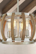 ANJIADENGSHI Modern Pendant Light, 4 Lights Chandelier, Farmhouse Kitchen Island Light Fixture, 17.3 Inch Adjustable Hanging Pendant Lighting for Dining Room Bedroom Hallway Entryway - with BZD - AJY069W - Wood grain | Sold by Uncle Wiener's Wholesale