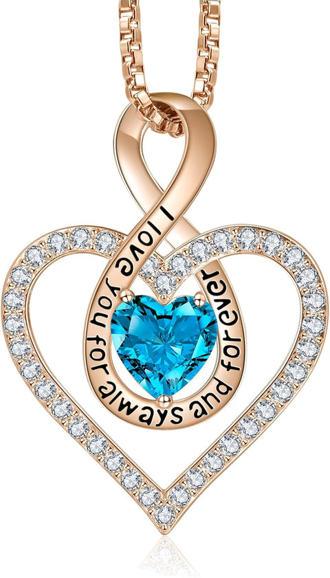 Anniversary Wedding Gift For Her Birthday Necklaces For Wife From Husband Valentines Day Gifts For Her Jewelry For Women Gifts For Christmas Mothers Day Gifts For Wife Birthday Gift Ideas For Girlfriend I Love You Necklaces Birthstone Heart Infinity - with | Sold by Uncle Wiener's Wholesale