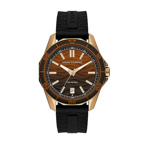 Armani Exchange Men's Armani Exchange Three - Hand Date Black Silicone Watch - with black | Sold by Uncle Wiener's Wholesale