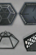 Hexagon fire pit kit components ready for assembly