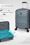 ATLANTIC Horizon II Valise rigide durable avec 8 roues rotatives, serrures TSA et construction légère, Bleu glacier., Horizon II - with | Sold by Uncle Wiener's Wholesale