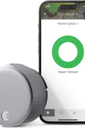 August Home, Silver Wi - Fi Connected Smart Keyless Entry Door Lock, Electronic Door Lock Fits Your Existing Deadbolt in Minutes, AUG - SL05 - M01 - S01 - with Silver | Sold by Uncle Wiener's Wholesale