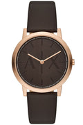 A|X Armani Exchange Men's Quartz Two Hand Brown Leather Watch 40mm - Brown - with Brown | Sold by Uncle Wiener's Wholesale