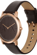 A|X Armani Exchange Men's Quartz Two Hand Brown Leather Watch 40mm - Brown - with Brown | Sold by Uncle Wiener's Wholesale