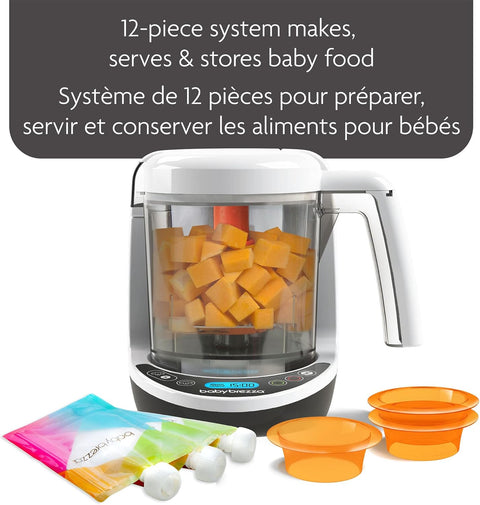 Baby Brezza One Step Baby Food Maker Deluxe - Cooker and Blender in One to Steam and Puree Baby Food for Pouches - Make Organic Food for Infants and Toddlers - Set Includes 3 Pouches and 3 Funnels - with | Sold by Uncle Wiener's Wholesale