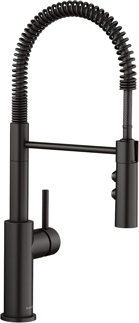 BLANCO 443032 CATRIS Semi - Pro Pull - Down High - Arc Kitchen Faucet 1.5 GPM - Matte Black - with Matte Black | Sold by Uncle Wiener's Wholesale
