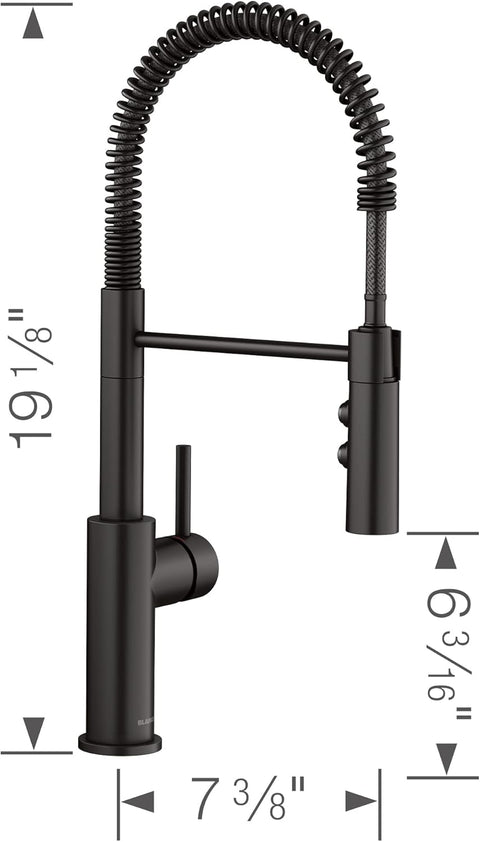 BLANCO 443032 CATRIS Semi - Pro Pull - Down High - Arc Kitchen Faucet 1.5 GPM - Matte Black - with Matte Black | Sold by Uncle Wiener's Wholesale