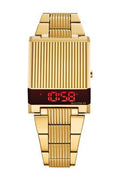Bulova Computron Mens Digital Gold Tone Stainless Steel Bracelet Watch 97c110 - with 4.8 (inch) L, 4.1 (inch) W, 3.5 (inch) H | Sold by Uncle Wiener's Wholesale