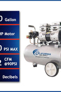 California Air Tools 8.0 Gal. 1.0 HP Ultra Quiet and Oil - Free Electric Air Compressor - with | Sold by Uncle Wiener's Wholesale