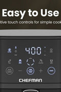 Chefman TurboFry Touch 4 - Qt Easy - View Air Fryer w/ 4 Cooking Presets and 450F Hi - Fry Button - Black - with <B>Dimensions (Overall):</B> 10.24 inches (H) x 14.57 inches (W) x 10.04 inches (D) | Sold by Uncle Wiener's Wholesale