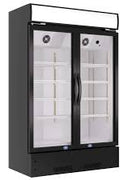 Commercial Glass Door Merchandiser Freezer – Black Finish, 1, 2 & 3 Door Models - with 2 DOOR FREEZER | Sold by Uncle Wiener's Wholesale