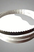 Main view of stainless steel meat and bone cutting saw machine

Compact commercial meat saw for kitchen or butcher use

Electric bone saw with sliding tray and safety guard

Replacement blade for commercial bone saw machine

Close-up of saw handle and stainless construction