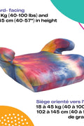 Cosco Kids Topside Lightweight Backless Belt - Positioning Booster Car Seat, Washable Cover, Tie Dye - with | Sold by Uncle Wiener's Wholesale