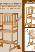 COSYLAND Toddler Tower, Bamboo, Natural, Large - with | Sold by Uncle Wiener's Wholesale