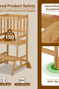 COSYLAND Toddler Tower, Bamboo, Natural, Large - with | Sold by Uncle Wiener's Wholesale