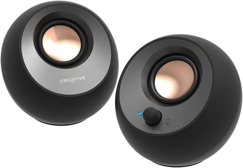 Creative Pebble V3 Minimalistic 2.0 USB - C Desktop Speakers with USB Audio, Clear Dialog Enhancement, Bluetooth 5.0, 8W RMS with 16W Peak Power, USB - A Converter Included (Black) - with | Sold by Uncle Wiener's Wholesale