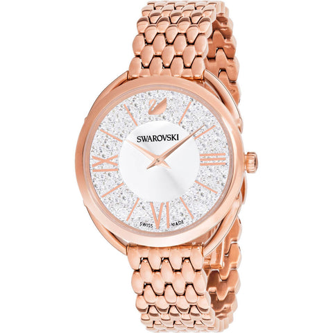 Crystalline Glam Watch, Swiss Made, Metal Bracelet, Rose Gold Tone, Rose Gold - tone Finish - with rose gold tone | Sold by Uncle Wiener's Wholesale