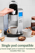 Cuisinart Coffee Maker, Single Serve 72 - Ounce Reservoir Coffee Machine, Programmable Brewing & Hot Water Dispenser, Stainless Steel, SS - 10P1,Silver - with | Sold by Uncle Wiener's Wholesale