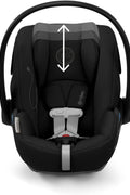 Cybex Cloud G Comfort Extend Infant Car Seat, from Birth to 35lbs, 45% More Recline Outside of Vehicle, One - Click Rigid Latch Install, Load Leg, Linear Side - Impact, Anti - Rebound Base - Moon Black - with | Sold by Uncle Wiener's Wholesale