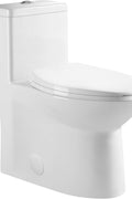 DeerValley Symmetry One Piece Toilet, Dual Flush 1.1/1.6 GPF Elongated Standard Toilet for Bathroom, Toilets with Comfortable Seat Height (Seat Included) (White) - with White | Sold by Uncle Wiener's Wholesale