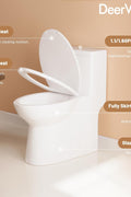 DeerValley Symmetry One Piece Toilet, Dual Flush 1.1/1.6 GPF Elongated Standard Toilet for Bathroom, Toilets with Comfortable Seat Height (Seat Included) (White) - with White | Sold by Uncle Wiener's Wholesale