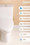 DeerValley Symmetry One Piece Toilet, Dual Flush 1.1/1.6 GPF Elongated Standard Toilet for Bathroom, Toilets with Comfortable Seat Height (Seat Included) (White) - with White | Sold by Uncle Wiener's Wholesale