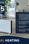 De'Longhi Convector Panel Heater, Full Room Quiet 1500W, Freestanding / Easy Install Wall Mount, LED Digital Display, Adjustable Thermostat, Timer, Eco Energy Saving Mode, White, Slim Style HCX9115ECA - with | Sold by Uncle Wiener's Wholesale