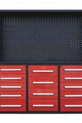 Deluxe 10 FT Tool Workbench & Cabinet System – 40 - Drawer Heavy - Duty Storage Unit - with Blue | Sold by Uncle Wiener's Wholesale