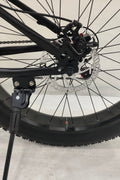 Deviant 26 inch fat tire bike side view on beach
Close-up of Shimano gear and disc brakes
All-terrain mountain bike with wide tires
Fat bike for snow, sand, and trails - Deviant 26 inch