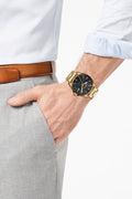 Diesel Men's MS9 Gold - Tone Stainless Steel Bracelet Watch 44mm - White - with White | Sold by Uncle Wiener's Wholesale