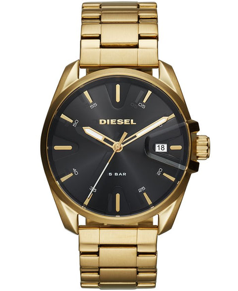 Diesel Men's MS9 Gold - Tone Stainless Steel Bracelet Watch 44mm - White - with White | Sold by Uncle Wiener's Wholesale