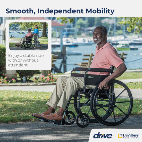 Drive Medical Cruiser Iii Lightweight Wheelchair With Flip Back Removable Arms, 20", 1 Each 1 count - with | Sold by Uncle Wiener's Wholesale