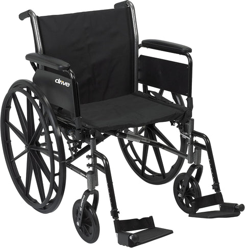 Drive Medical Cruiser Iii Lightweight Wheelchair With Flip Back Removable Arms, 20", 1 Each 1 count - with | Sold by Uncle Wiener's Wholesale