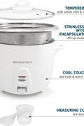 Elite Gourmet ERC - 2020 Cuiseur à riz électrique avec pot intérieur en acier inoxydable pour soupes, ragoûts, céréales, garder au chaud, 20 tasses cuites (10 tasses non cuites), blanc - with | Sold by Uncle Wiener's Wholesale