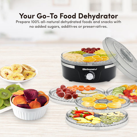 Elite Gourmet Food Dehydrator with Adjustable Temperature and Even Heat Distribution 1016437 - with | Sold by Uncle Wiener's Wholesale