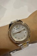 Emporio Armani Women's Three - Hand Date Two - Tone Stainless Steel Watch - Gold / Silver - with Gold,Silver | Sold by Uncle Wiener's Wholesale