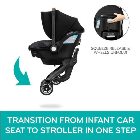 Evenflo Shyft DualRide Infant Car Seat Stroller Combo with Carryall Storage (Boone Gray) - with Boone Gray | Sold by Uncle Wiener's Wholesale
