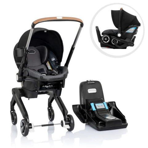 Evenflo Shyft DualRide Infant Car Seat Stroller Combo with Carryall Storage (Boone Gray) - with Boone Gray | Sold by Uncle Wiener's Wholesale