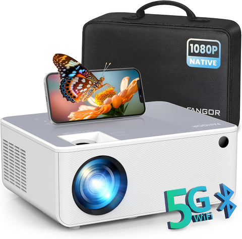 FANGOR 1080P HD Projector, WiFi Bluetooth Projectors, Max 230” Projection Screen Portable Home Theater Video Movie Proyector With Tripod, Compatible with HDMI, USB, Laptop, iOS & Android Phone - with | Sold by Uncle Wiener's Wholesale