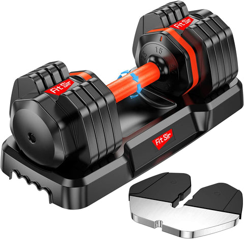Fit Sir Adjustable Dumbbell Set 55lbs (Single), 15~55lb Hand Weight Change with Anti - Slip Handle for Men Women Home Gym Body Workout Exercise Fitness Strength Training (Orange) - with | Sold by Uncle Wiener's Wholesale