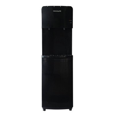 Frigidaire Water Cooler Black: Freestanding Electric Dispenser, 5 Gallon, Hot &38; Cold, Safety Switch, 420W, Bottle Source - with Dimensions (Overall): 34.25 Inches (H) x 13.38 Inches (W) x 13.38 Inches (D) | Sold by Uncle Wiener's Wholesale