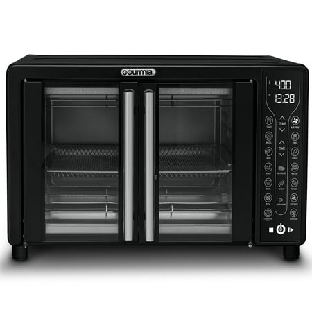 Gourmia Digital French Door Air Fryer Toaster Oven, Black - with Black | Sold by Uncle Wiener's Wholesale
