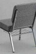 Side view of black frame padded banquet chair for events and conferences