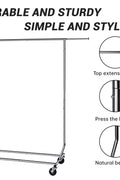"Heavy-Duty Collapsible Single Rail Clothing Rack with Wheels"

"Adjustable Double Rail Chrome Garment Rack for Retail and Home"

"Heavy-Duty Commercial Clothing Rack Assembly Diagram"

"Smooth Rolling Wheels for Garment Racks – Close-Up View"