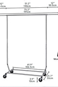 "Heavy-Duty Collapsible Single Rail Clothing Rack with Wheels"

"Adjustable Double Rail Chrome Garment Rack for Retail and Home"

"Heavy-Duty Commercial Clothing Rack Assembly Diagram"

"Smooth Rolling Wheels for Garment Racks – Close-Up View"
