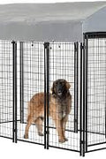 Heavy - Duty Outdoor Dog Kennel House Pen with Roof – 4x4 & 4x8 FT Options - with 4X4X4.3 FT | Sold by Uncle Wiener's Wholesale