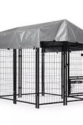 Heavy - Duty Outdoor Dog Kennel House Pen with Roof – 4x4 & 4x8 FT Options - with 4X4X4.3 FT | Sold by Uncle Wiener's Wholesale