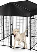 Heavy - Duty Outdoor Dog Kennel House Pen with Roof – 4x4 & 4x8 FT Options - with 4X4X4.3 FT | Sold by Uncle Wiener's Wholesale